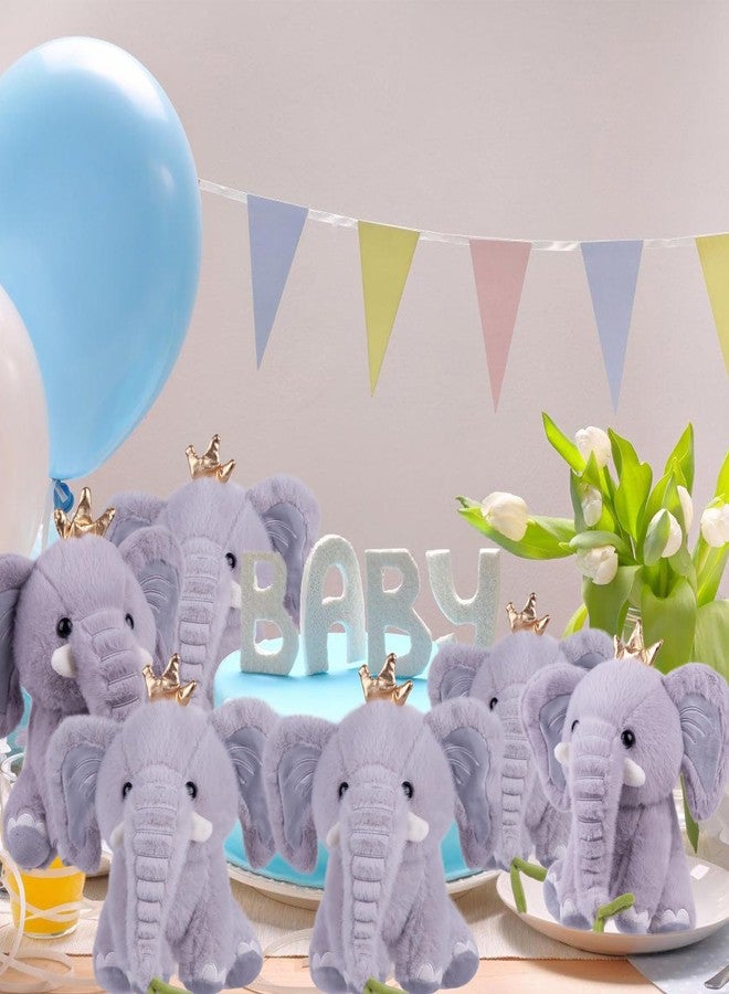ARELUX 6 Pack 9.8Inch Grey Elephant Stuffed Animal Pillows Party Supplies - Soft Plush Hugging Pillows , Cute Animal Plushies Set - Perfect for Decor, Gifts, and Cuddling for Party Favor Packs - Image 2
